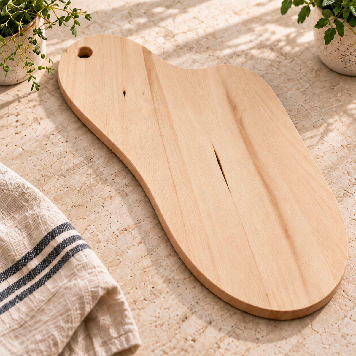 Wooden Cutting & Serving Board – Hand-Cut Beech Wood