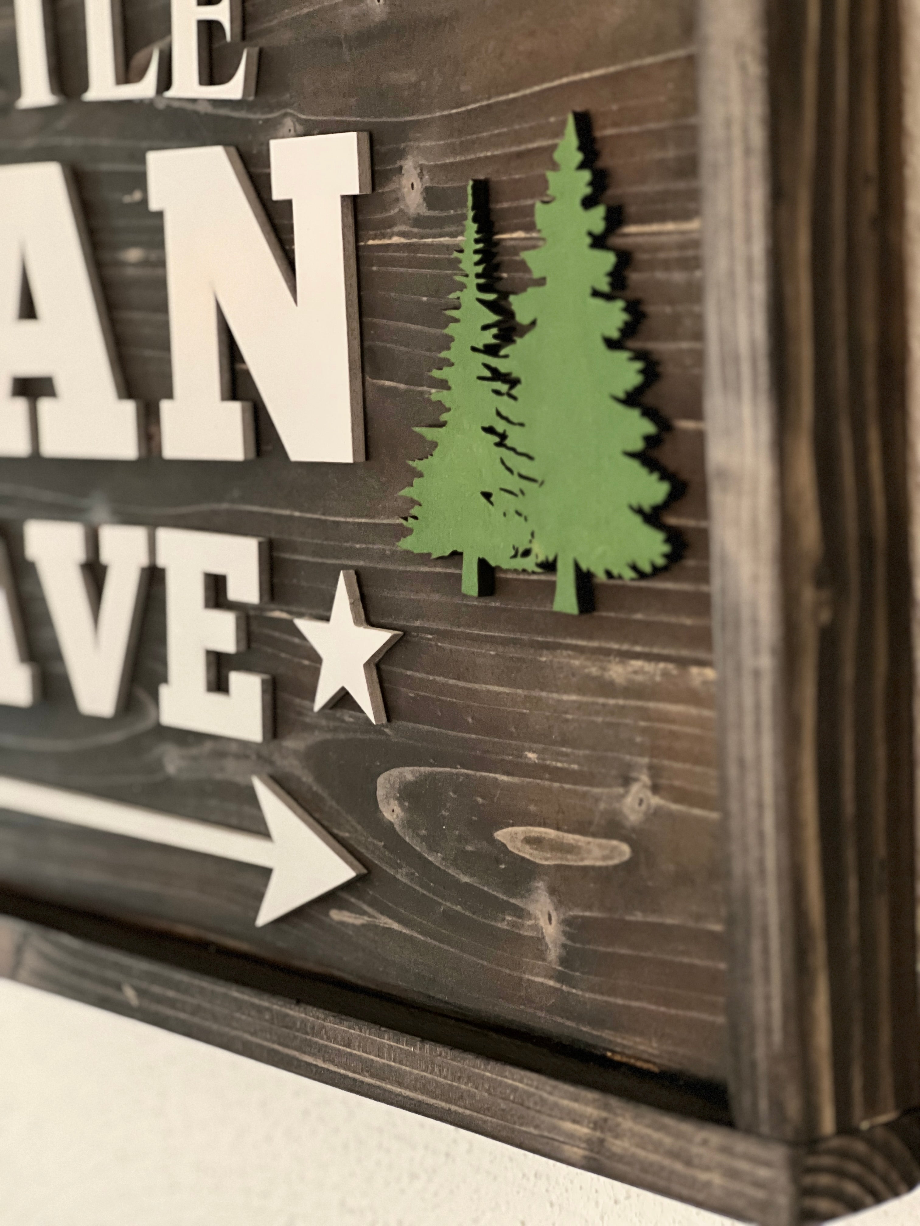 Little Man Cave Wooden Sign – Rustic Kids Room Wall Décor – Boys Bedroom Sign image 9