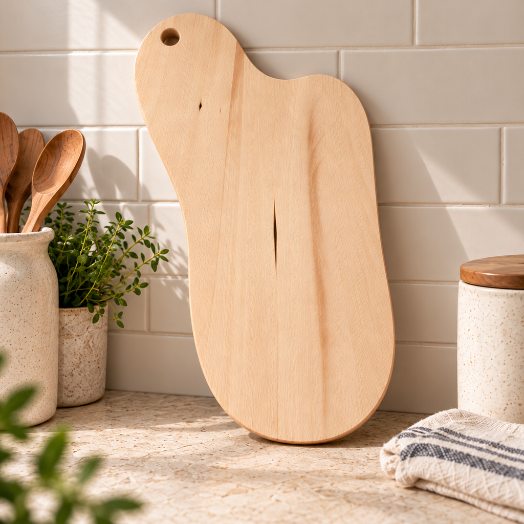 Wooden Cutting & Serving Board – Hand-Cut Beech Wood