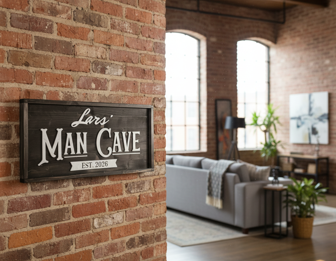 Man Cave Sign Personalised | Custom Name Wood Sign