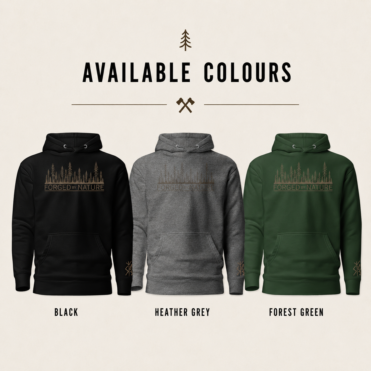 Forest Hoodie – Nordic Outdoor Hoodie | Fleece-Lined Cotton Hoodie | Hiking Hoodie | Camping Sweatshirt