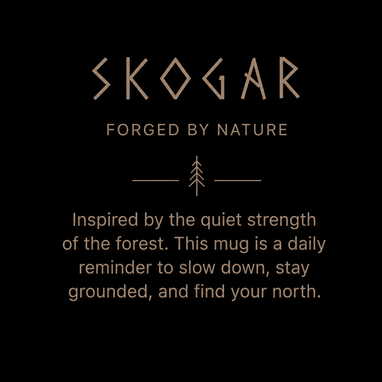 Black Coffee Mug | Forest Cup | Nature Lover | 325ml SKOGAR Woodland