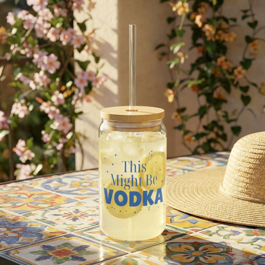 Funny Vodka Glass Tumbler “This Might Be Vodka”