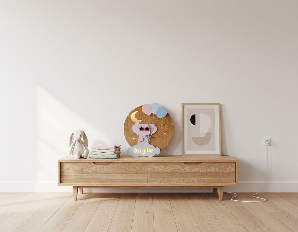 Personalised Night Light | Elephant Nursery Name Light image 10