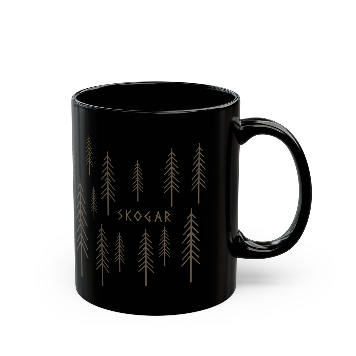 Black Coffee Mug | Forest Cup | Nature Lover | 325ml SKOGAR Woodland