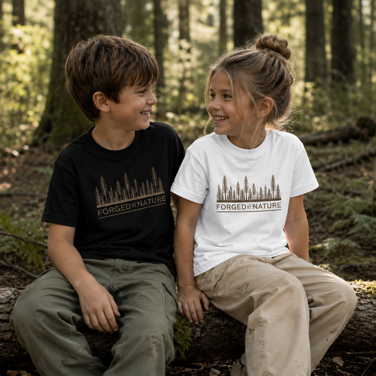 Organic Kids Hiking T-Shirt | Forged by Nature | Matching Dad & Kid Adventure Tee