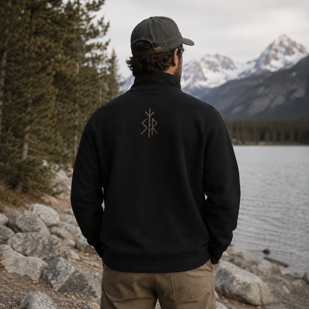 SKOGAR Quarter Zip Sweatshirt | Nordic Pullover | Soft Brushed Outdoor Jumper