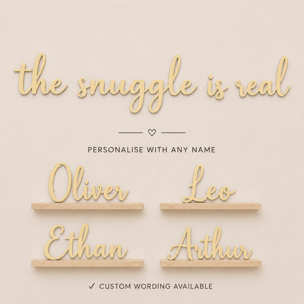 The Snuggle Is Real Wooden Nursery Wall Décor | Baby Room Wall Sign | Wooden Script Wall Art | Nursery Decoration