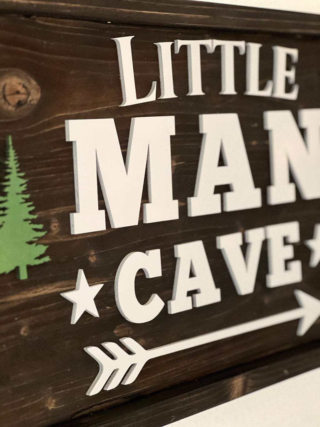 Little Man Cave Wooden Sign – Rustic Kids Room Wall Décor – Boys Bedroom Sign image 6