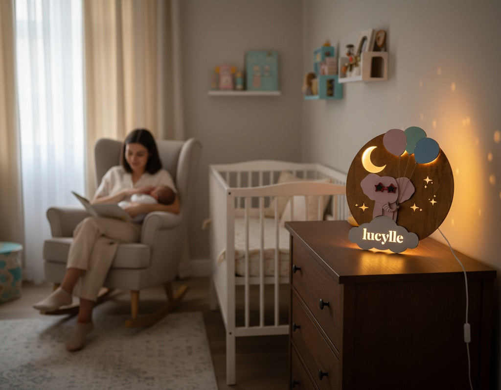 Personalised Night Light | Elephant Nursery Name Light image 6