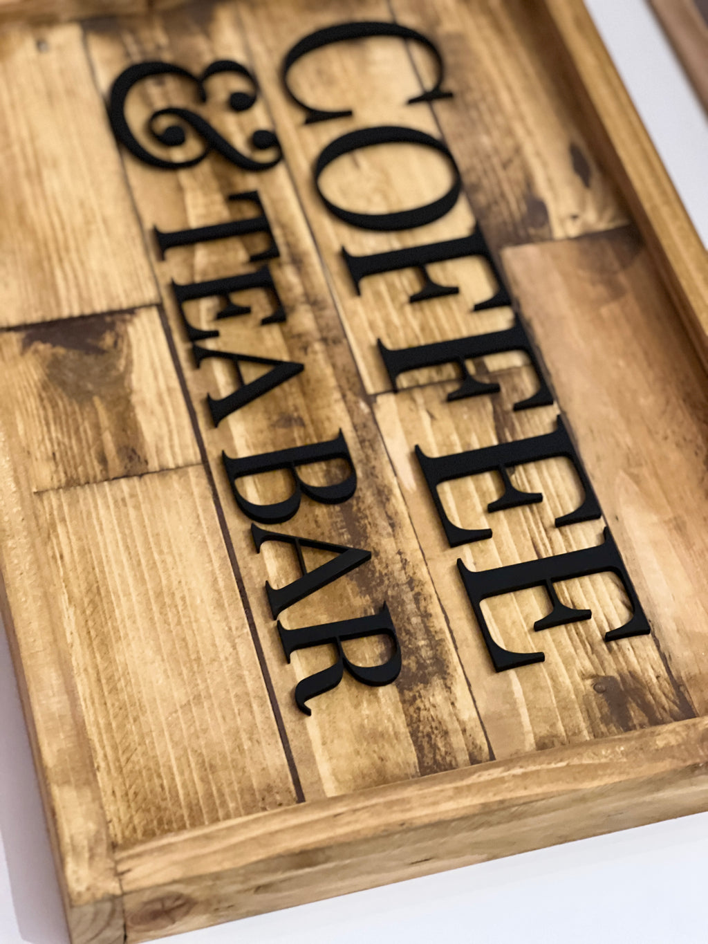 Rustic Coffee & Tea Bar Sign | Reclaimed Pallet Wood Wall Sign image 5