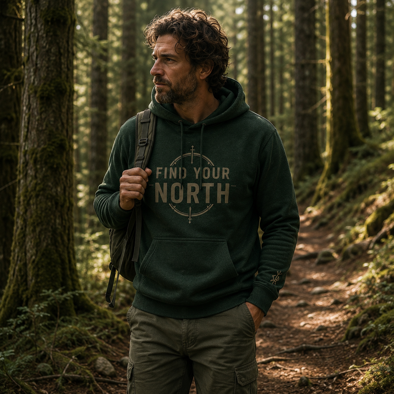 Find Your North Compass Hoodie | Minimalist Outdoor Adventure Apparel