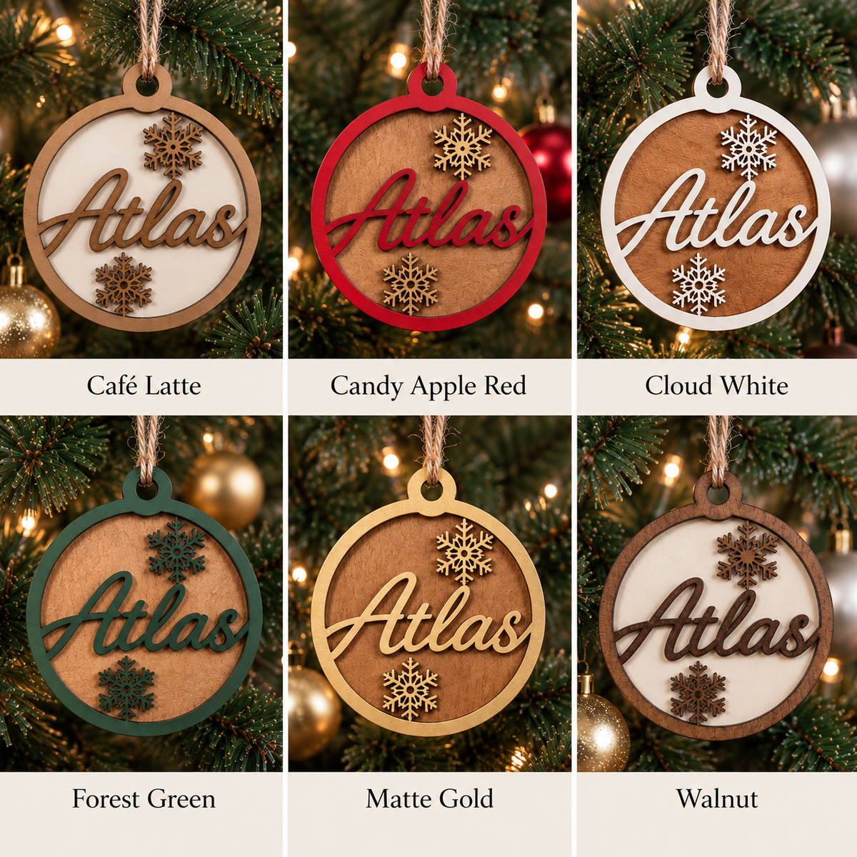 Personalised Wooden Christmas Ornament | Custom Name Bauble
