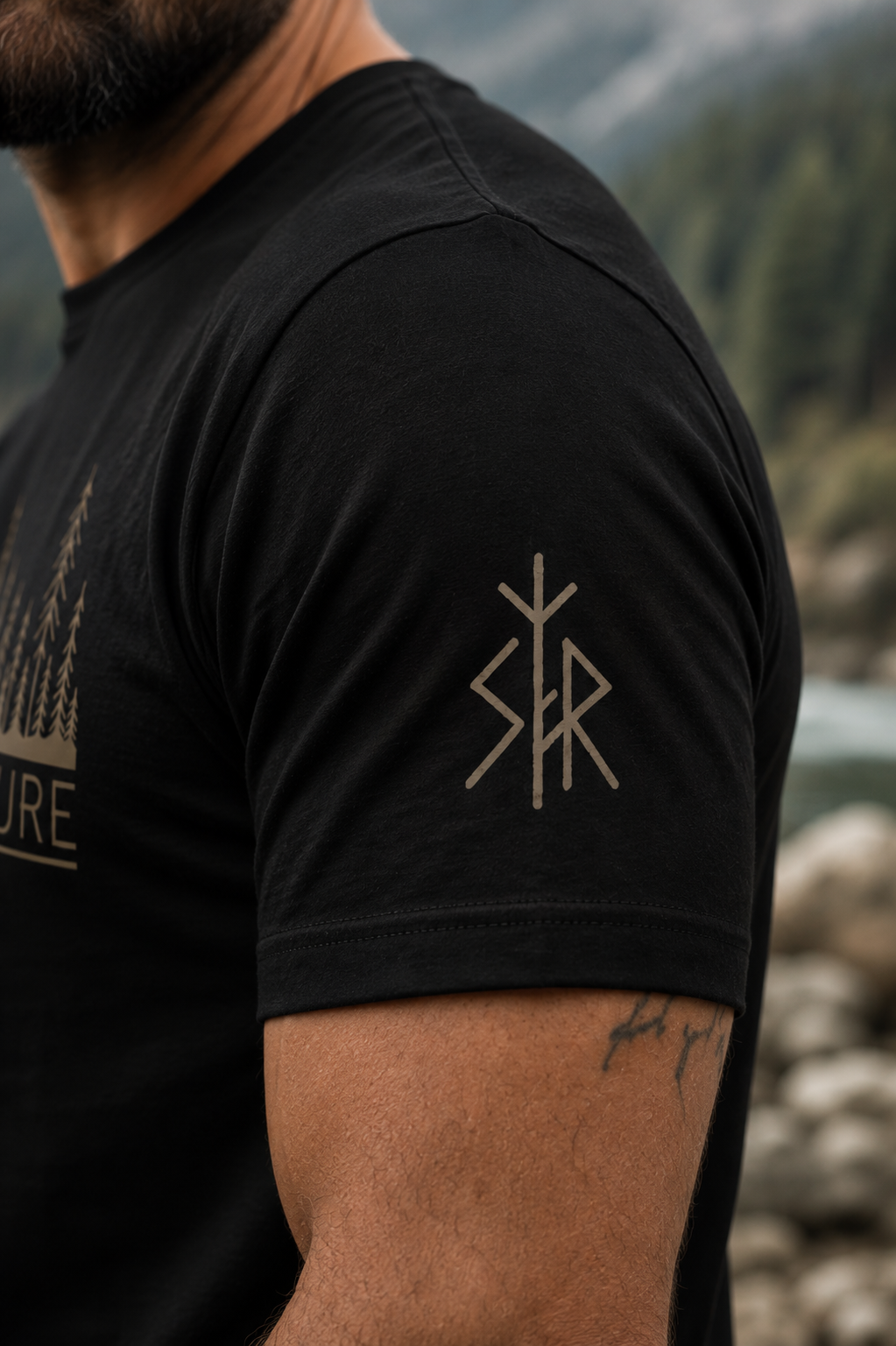 Nordic Forest T-Shirt for Men | Outdoor Graphic Tee | Nature Inspired Shirt | Wilderness Clothing | Scandinavian Style | Forged by Nature