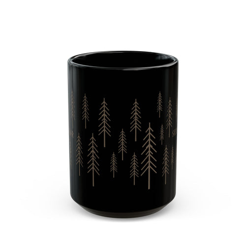 Black Coffee Mug | Forest Cup | Nature Lover | 325ml SKOGAR Woodland