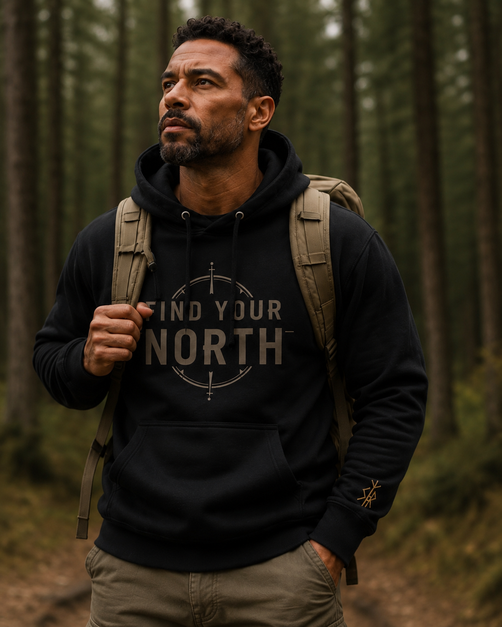 Find Your North Compass Hoodie | Minimalist Outdoor Adventure Apparel