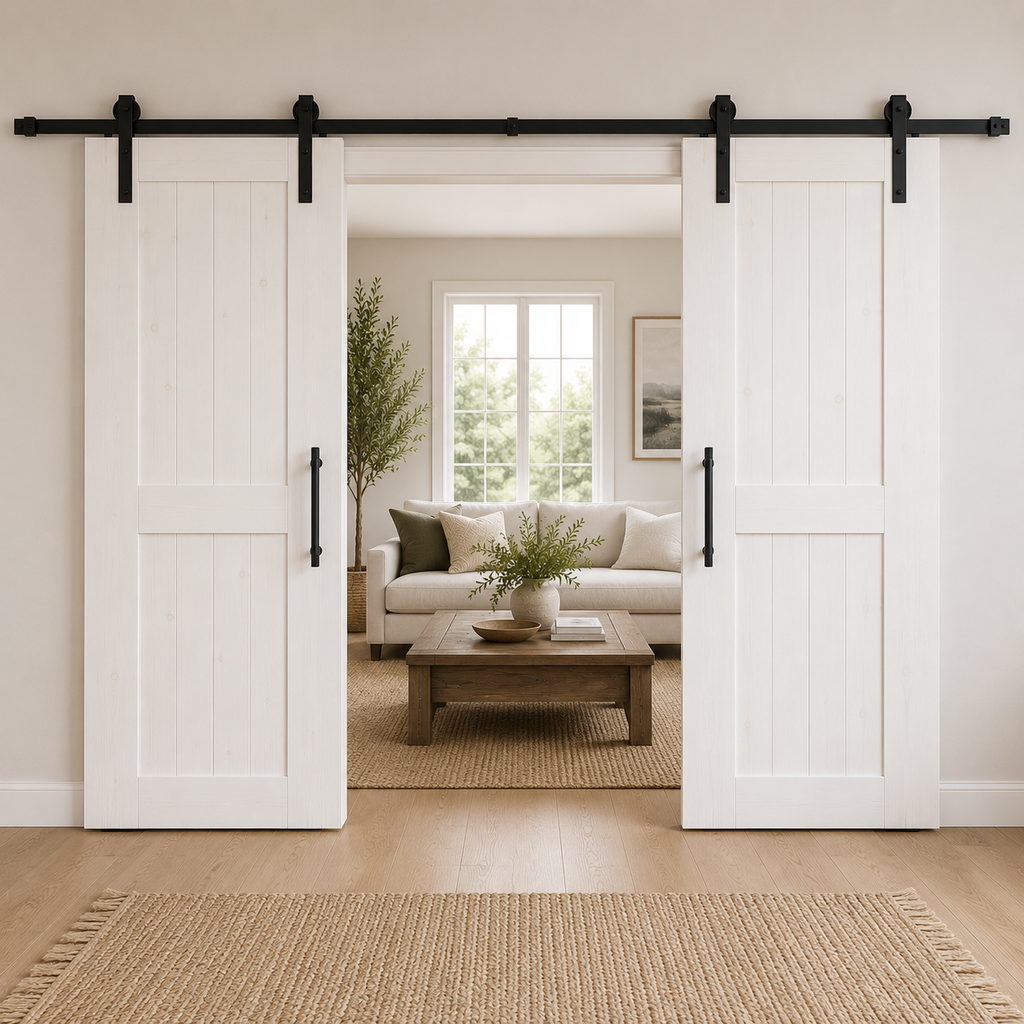 Double Barn Door | Custom Handmade Douglas Fir Sliding Doors | Made to Measure
