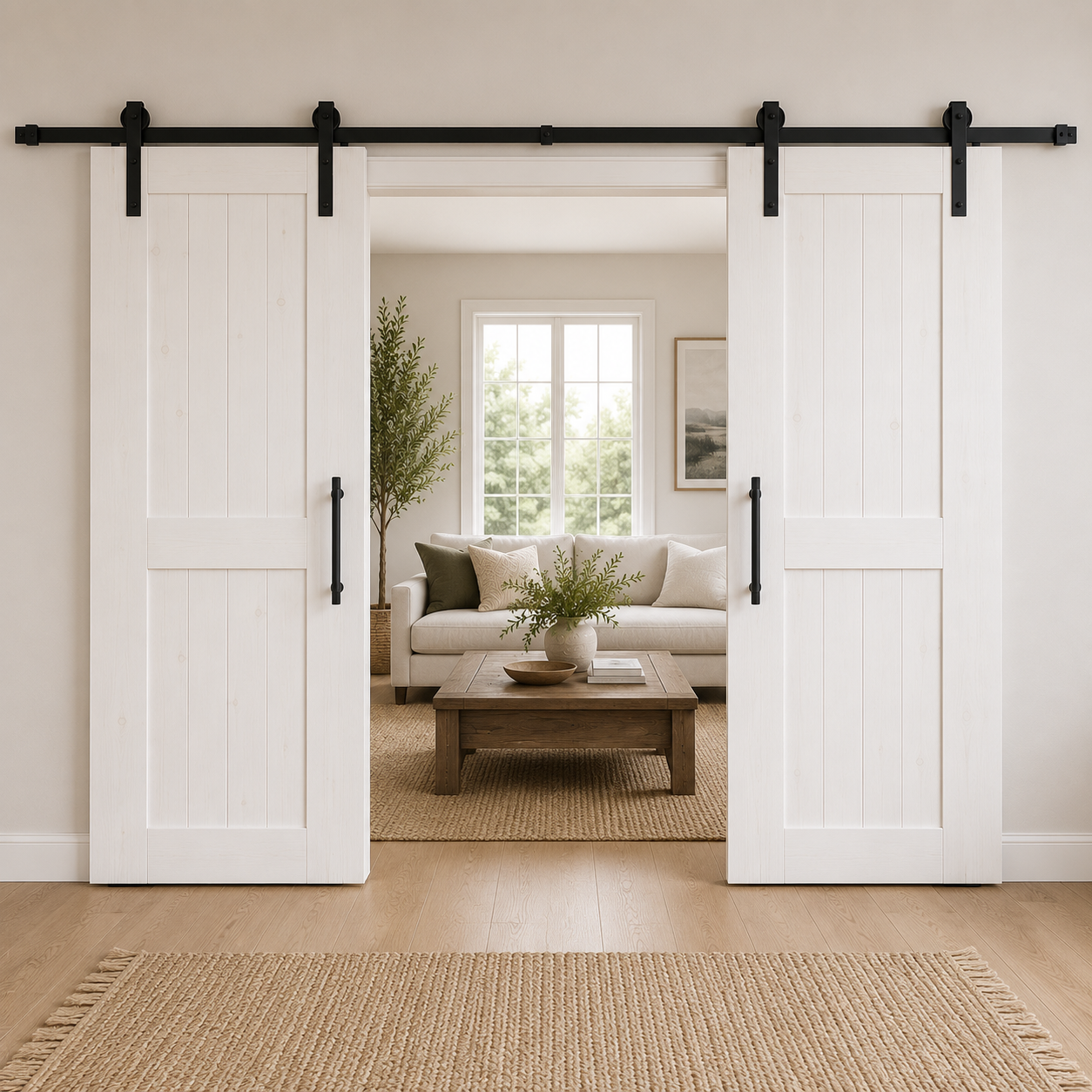 Double Barn Door | Custom Handmade Douglas Fir Sliding Doors | Made to Measure