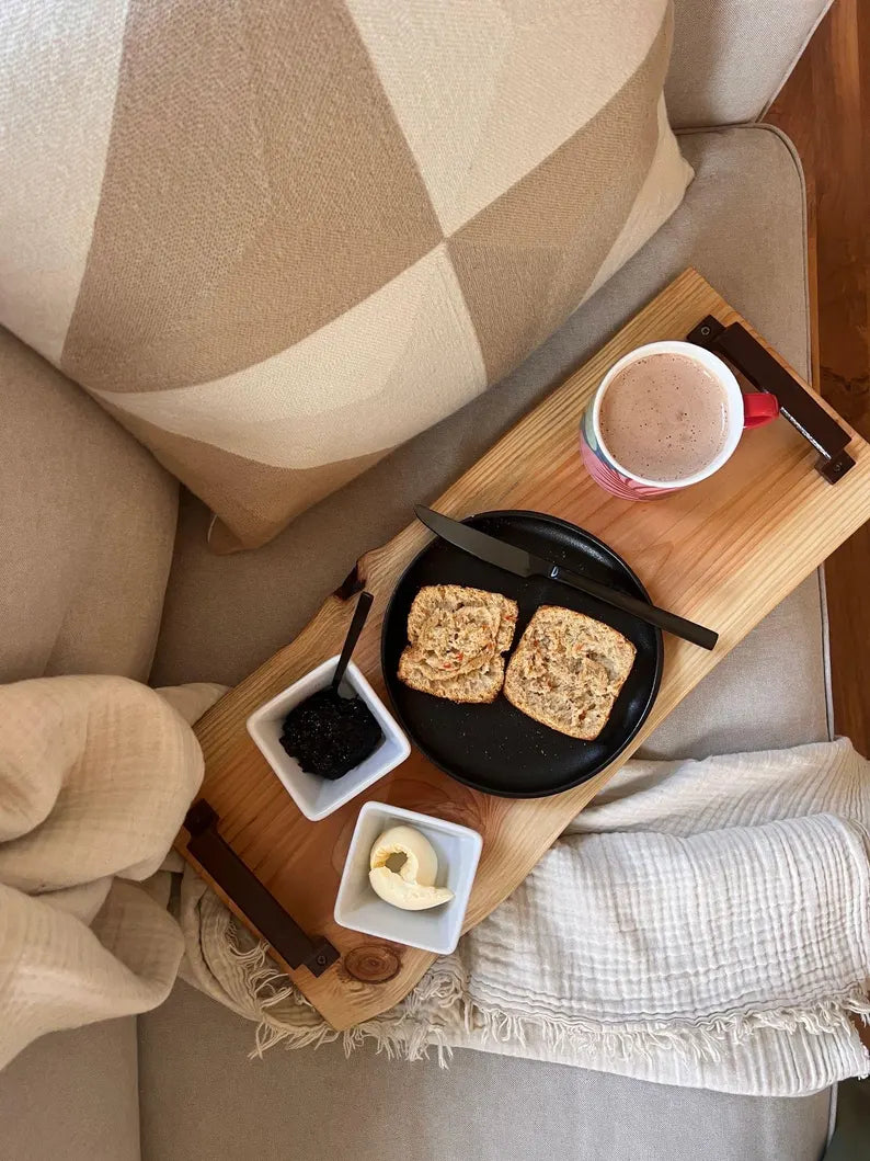 Handmade Wooden Tray – Custom Length | Sofa Tray | Breakfast Tray | Solid Wood image 4