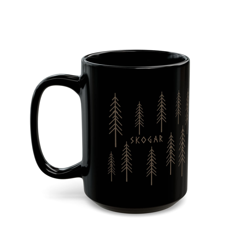 Black Coffee Mug | Forest Cup | Nature Lover | 325ml SKOGAR Woodland