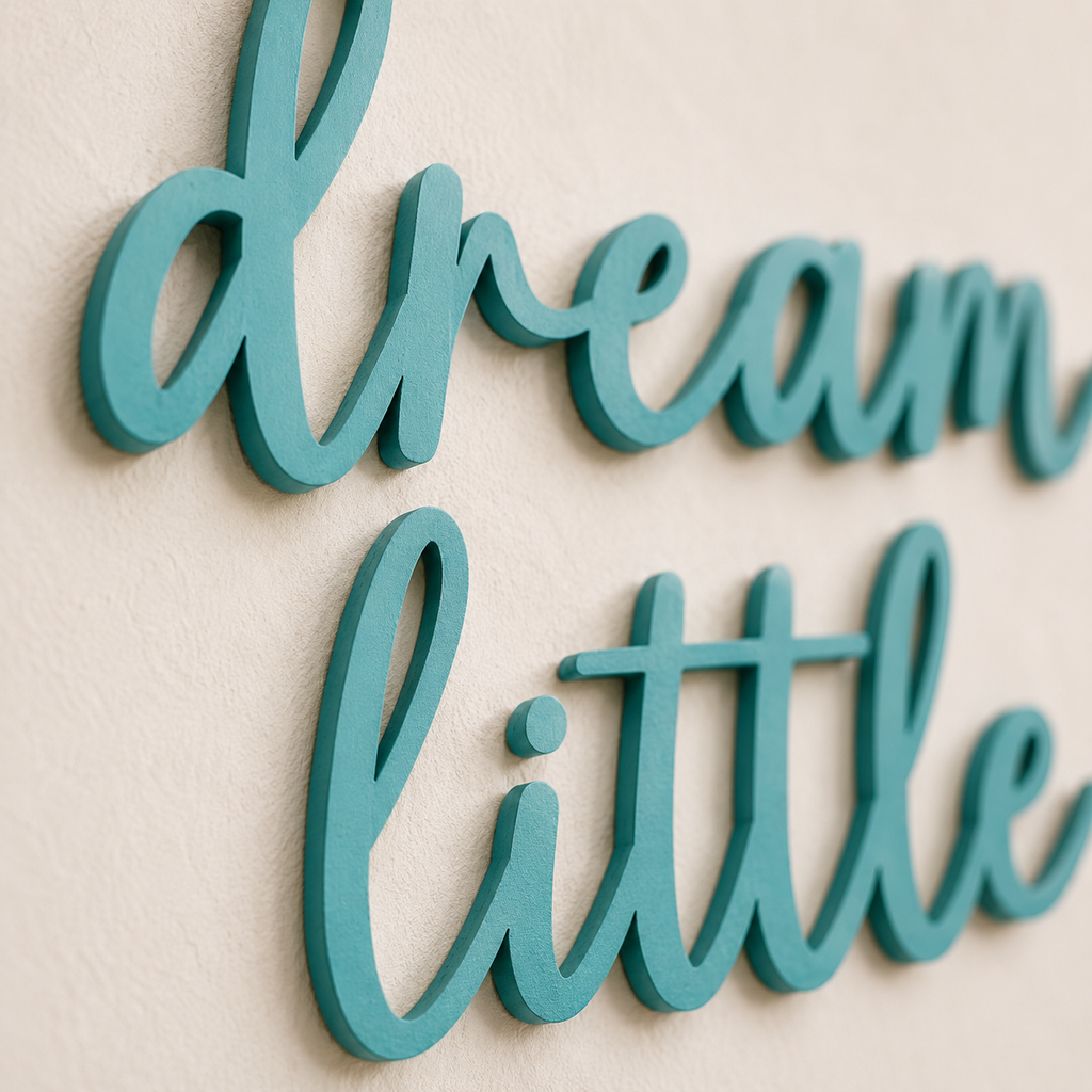 Dream Big Little Star Wooden Nursery Wall Décor | Inspirational Baby Room Sign | Wooden Script Wall Art | Nursery Decoration