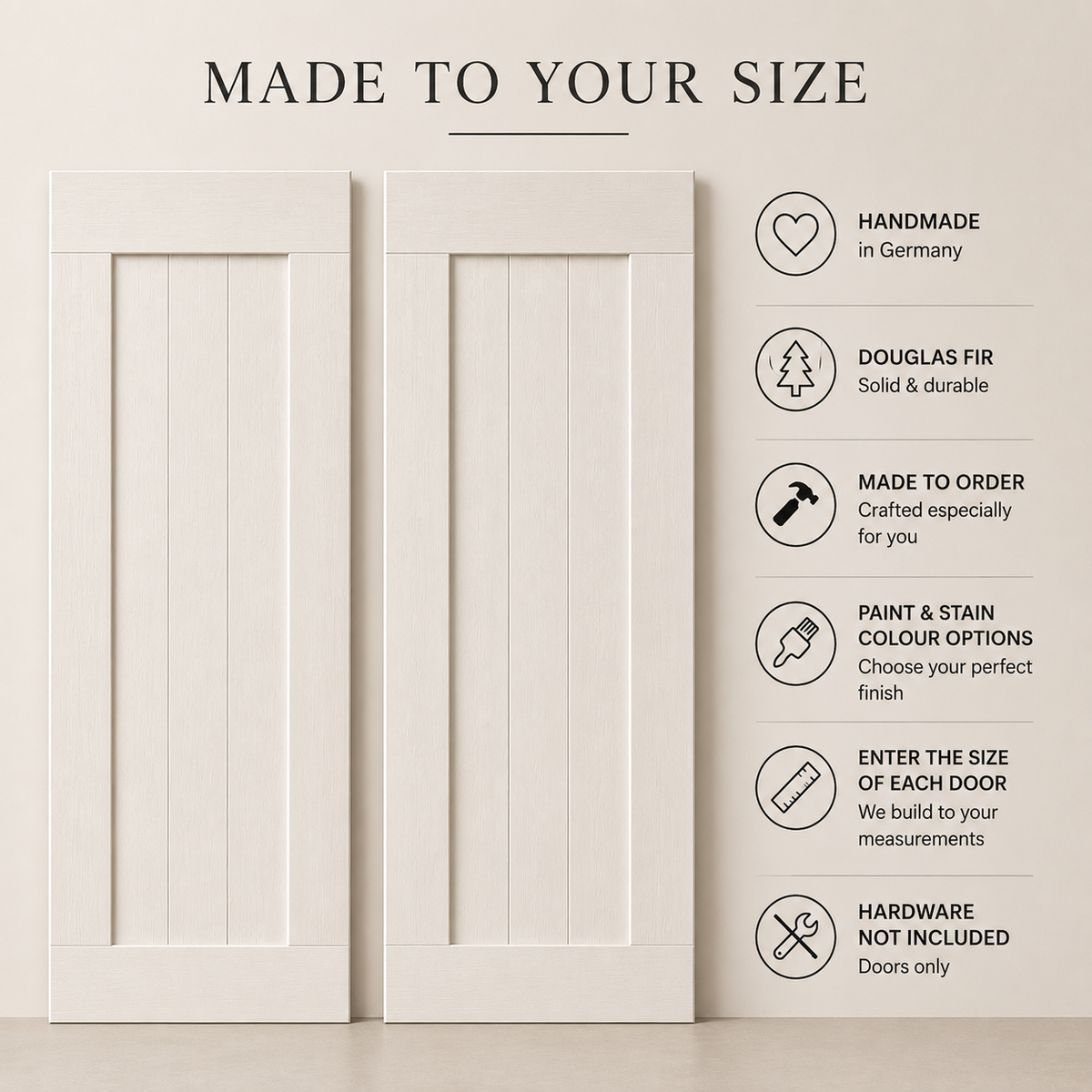 Double Barn Door | Custom Handmade Douglas Fir Sliding Doors | Made to Measure