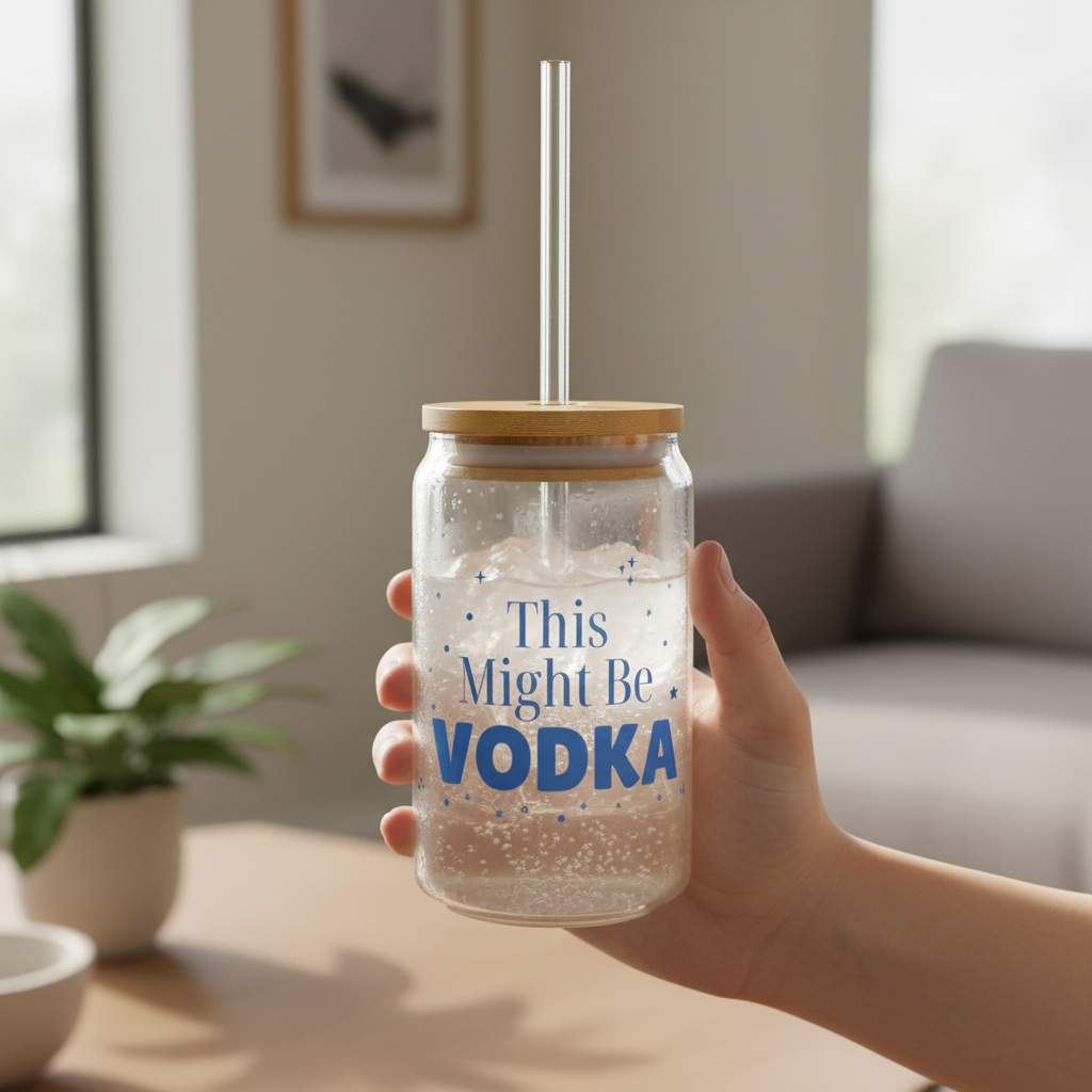 Funny Vodka Glass Tumbler “This Might Be Vodka”
