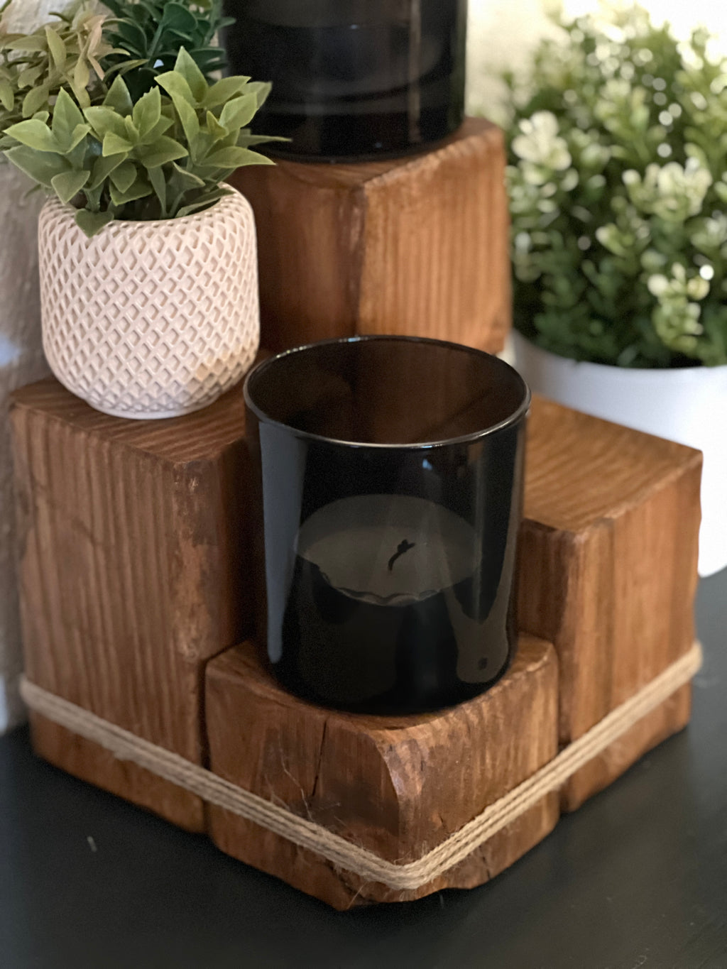 Rustic Wooden Desk Organiser | Solid Douglas Block Stand image 8