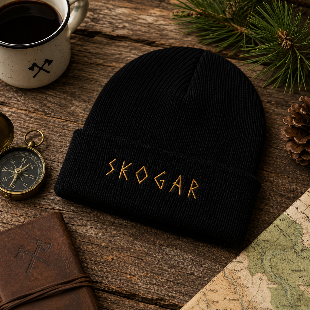 SKOGAR Organic Cotton Embroidered Beanie