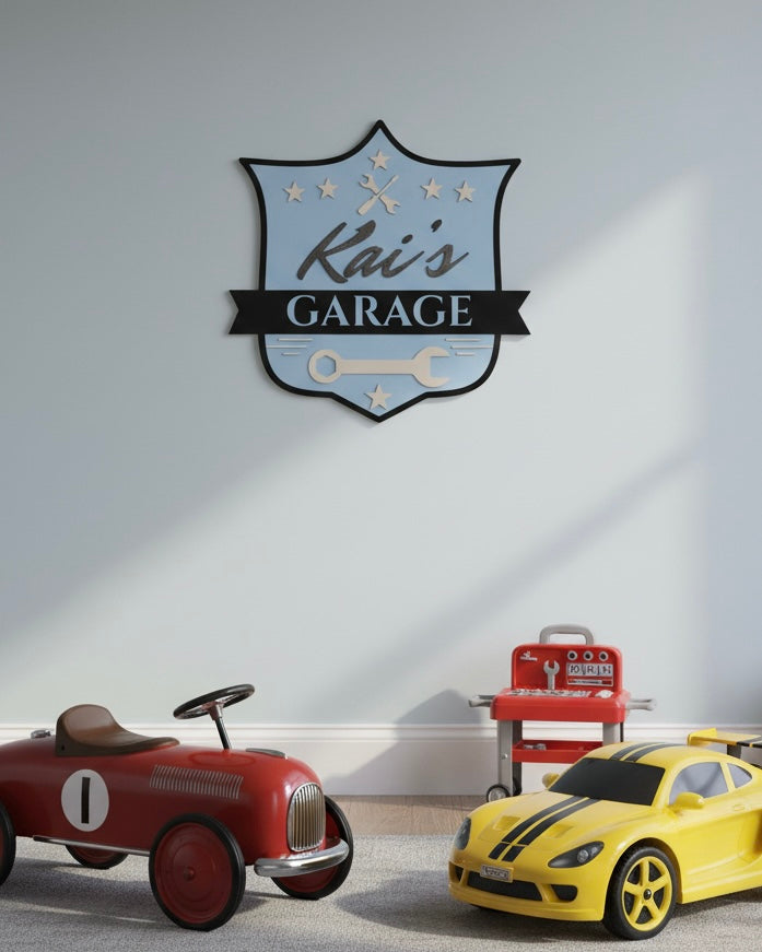 Personalised Wooden Garage Sign for Boys or Girls Room image 5