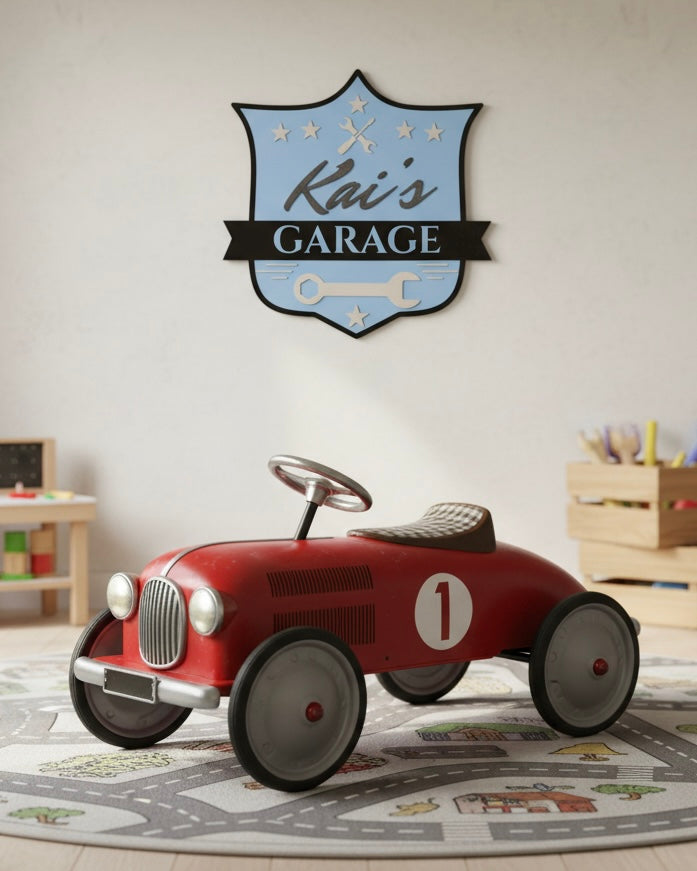 Personalised Wooden Garage Sign for Boys or Girls Room image 8