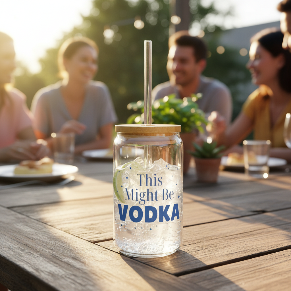 Funny Vodka Glass Tumbler “This Might Be Vodka”