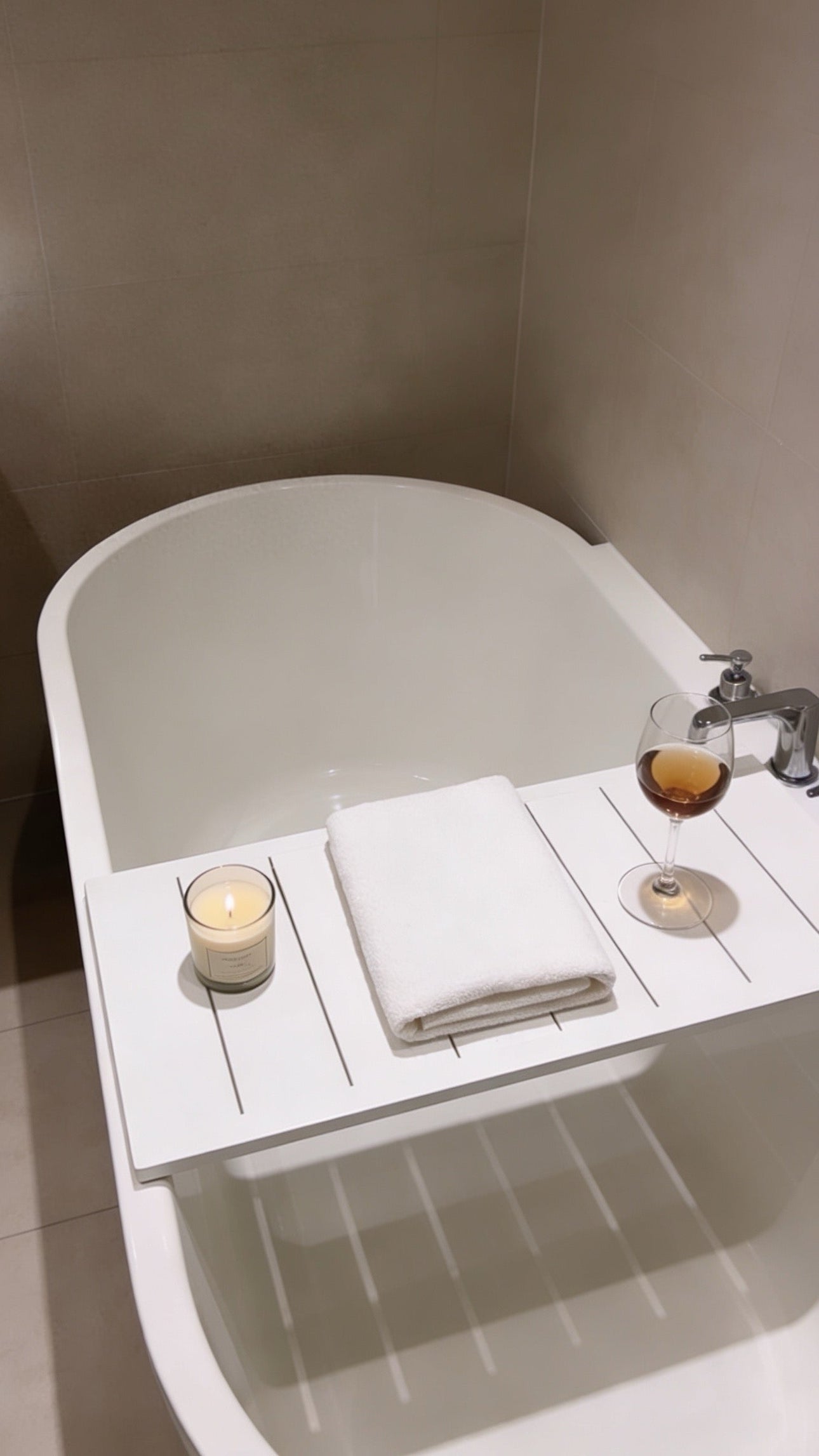 Wooden Bath Caddy Tray | Whitewash Bathtub Tray | Rustic Bath Bridge