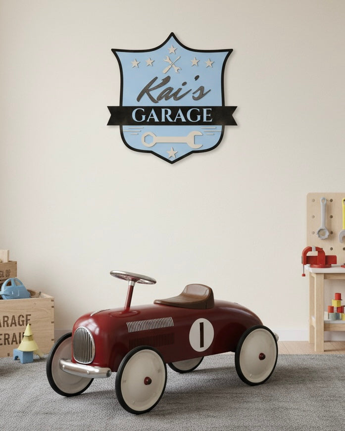 Personalised Wooden Garage Sign for Boys or Girls Room image 6