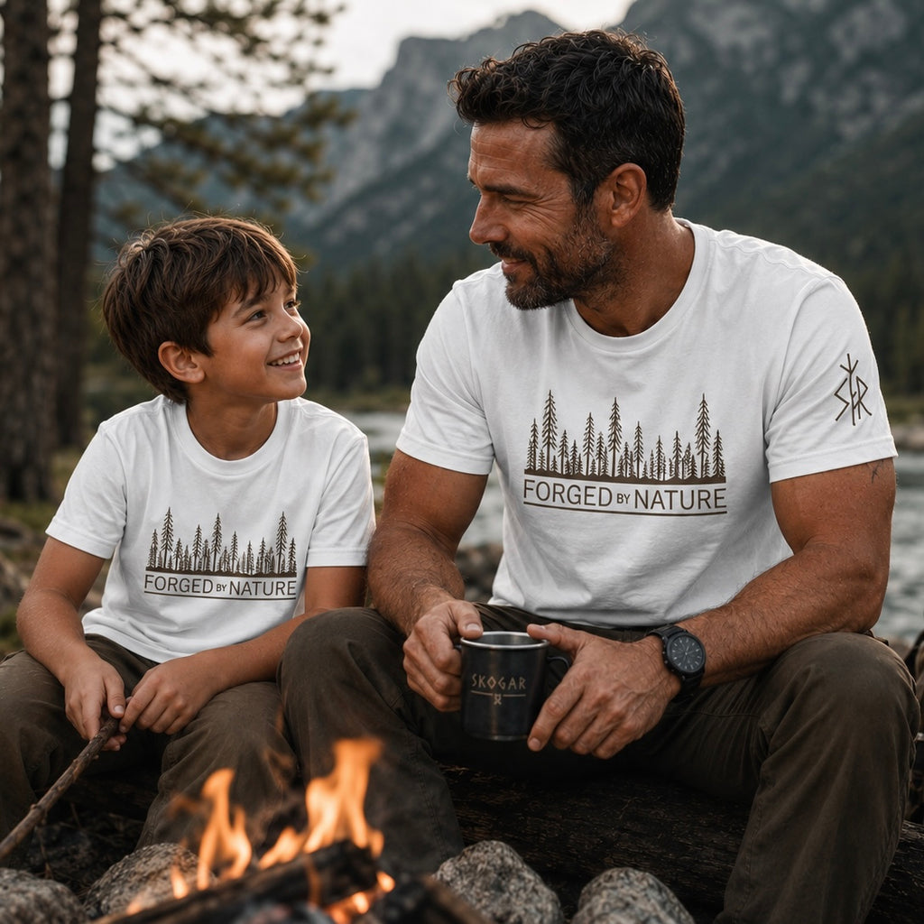 Organic Kids Hiking T-Shirt | Forged by Nature | Matching Dad & Kid Adventure Tee