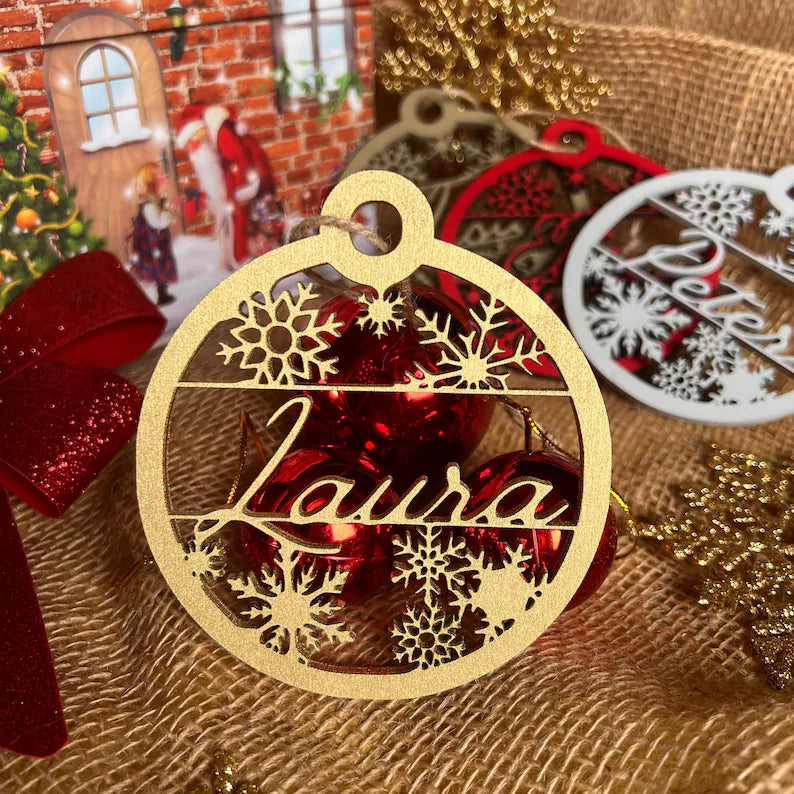 Personalized wooden ornaments for the Christmas tree – Unique family names image 0