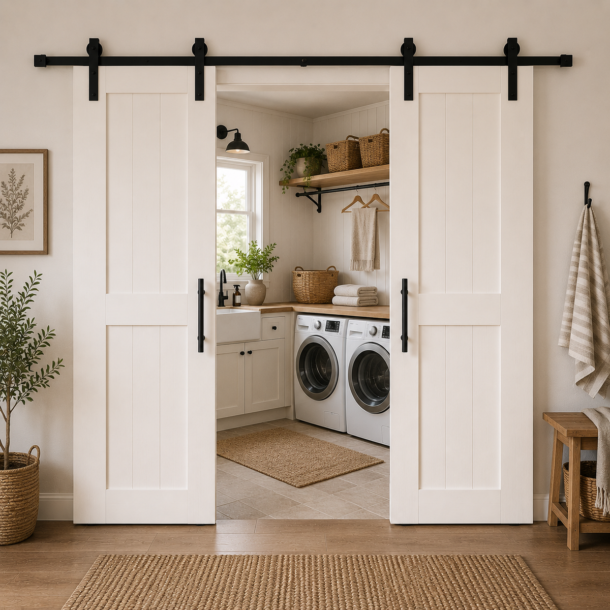 Double Barn Door | Custom Handmade Douglas Fir Sliding Doors | Made to Measure