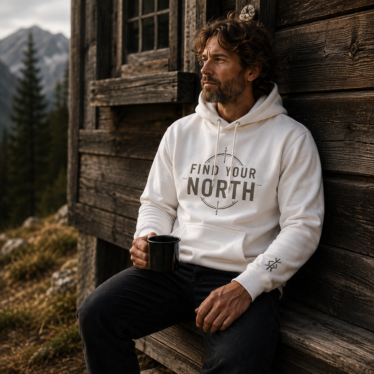 Find Your North Compass Hoodie | Minimalist Outdoor Adventure Apparel