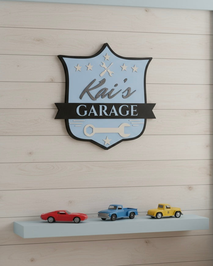 Personalised Wooden Garage Sign for Boys or Girls Room image 4