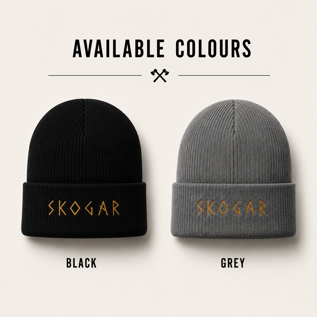 SKOGAR Organic Cotton Embroidered Beanie
