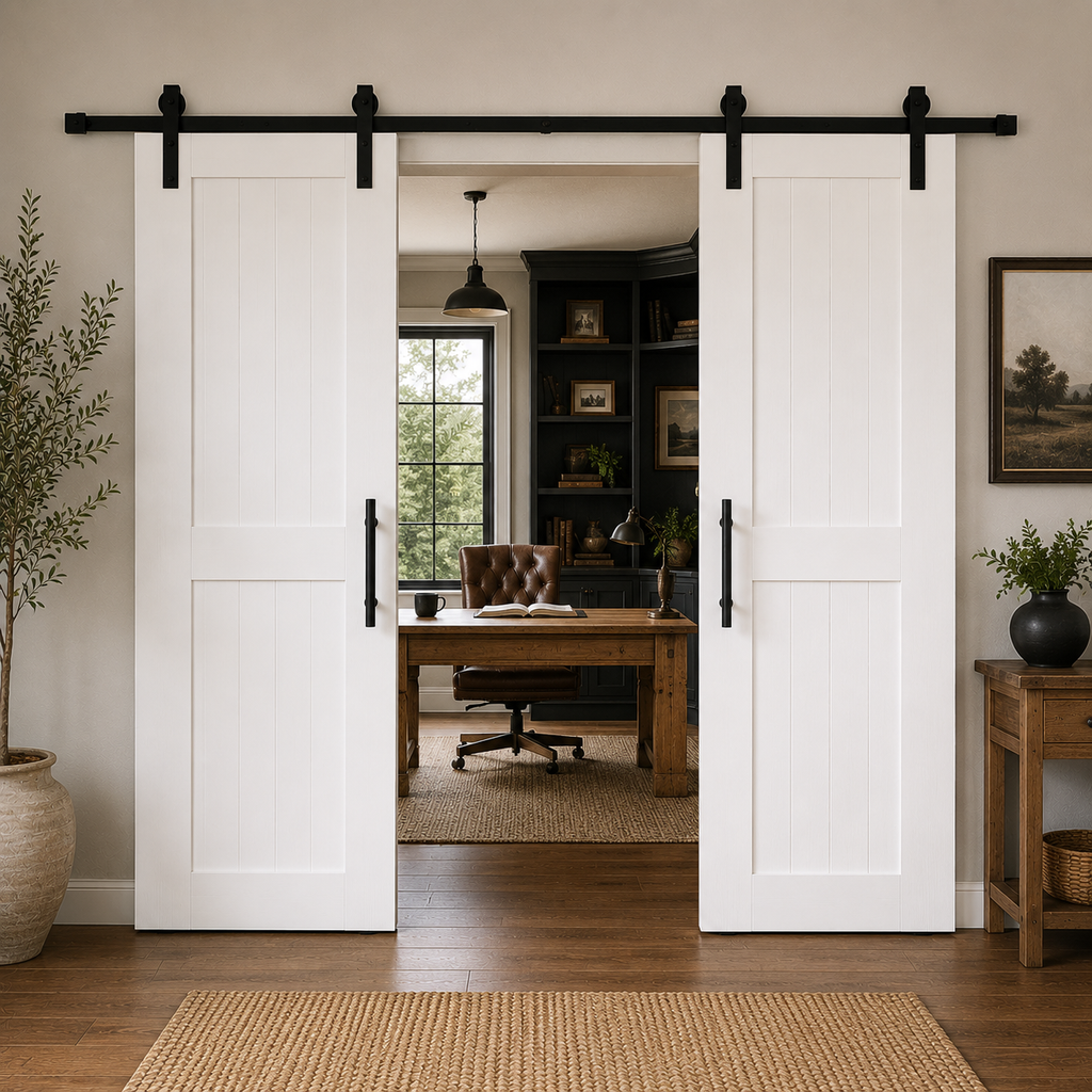 Double Barn Door | Custom Handmade Douglas Fir Sliding Doors | Made to Measure