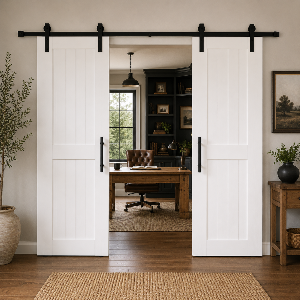 Double Barn Door | Custom Handmade Douglas Fir Sliding Doors | Made to Measure