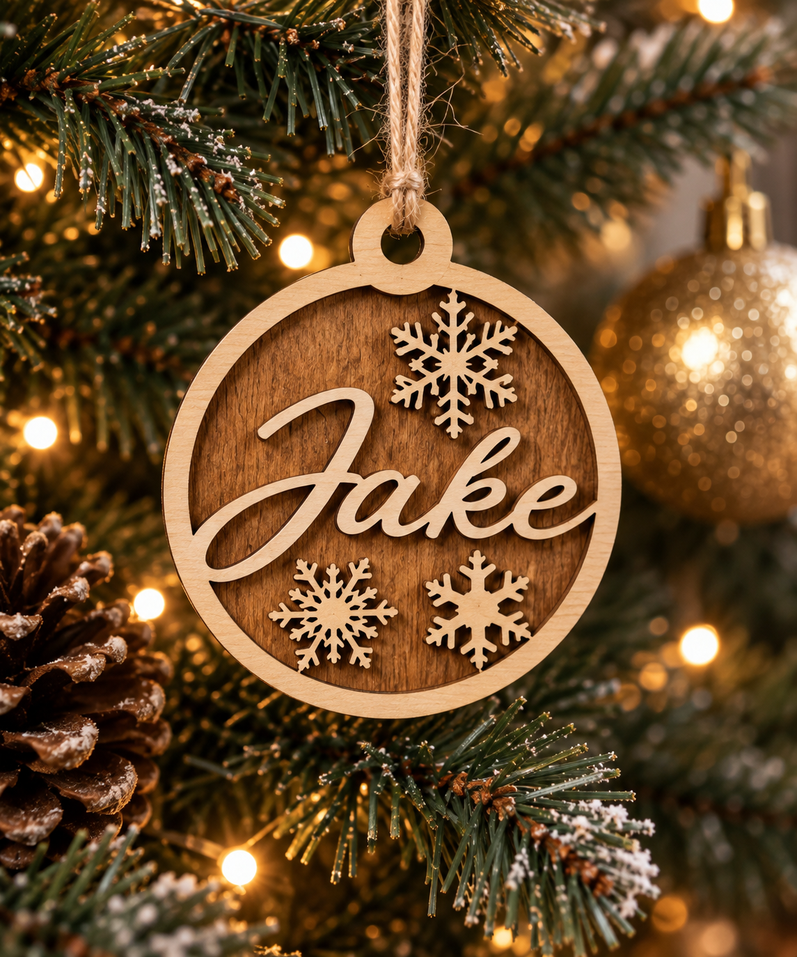 Personalised Wooden Christmas Ornament | Custom Name Bauble