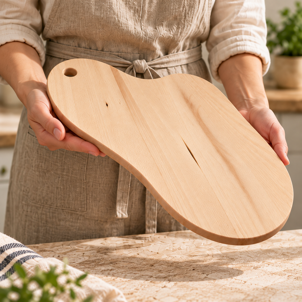 Wooden Cutting & Serving Board – Hand-Cut Beech Wood