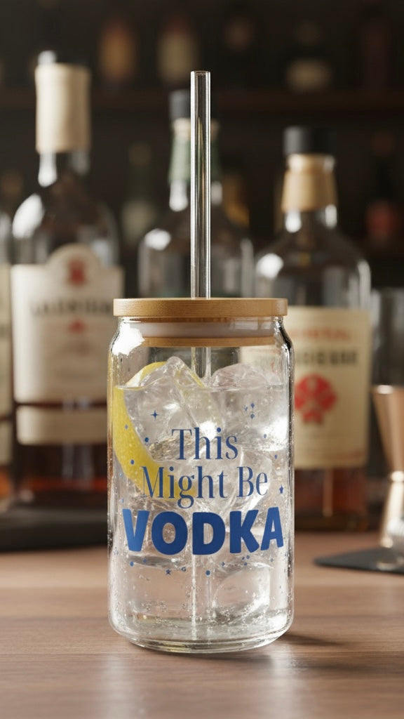 Funny Vodka Glass Tumbler “This Might Be Vodka”