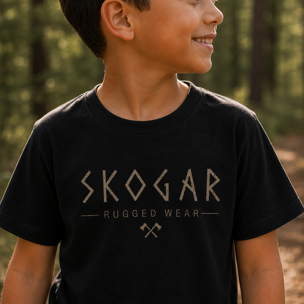 Kids Organic Cotton T-Shirt | Nordic Outdoor Shirt for Children | Forest Adventure Tee
