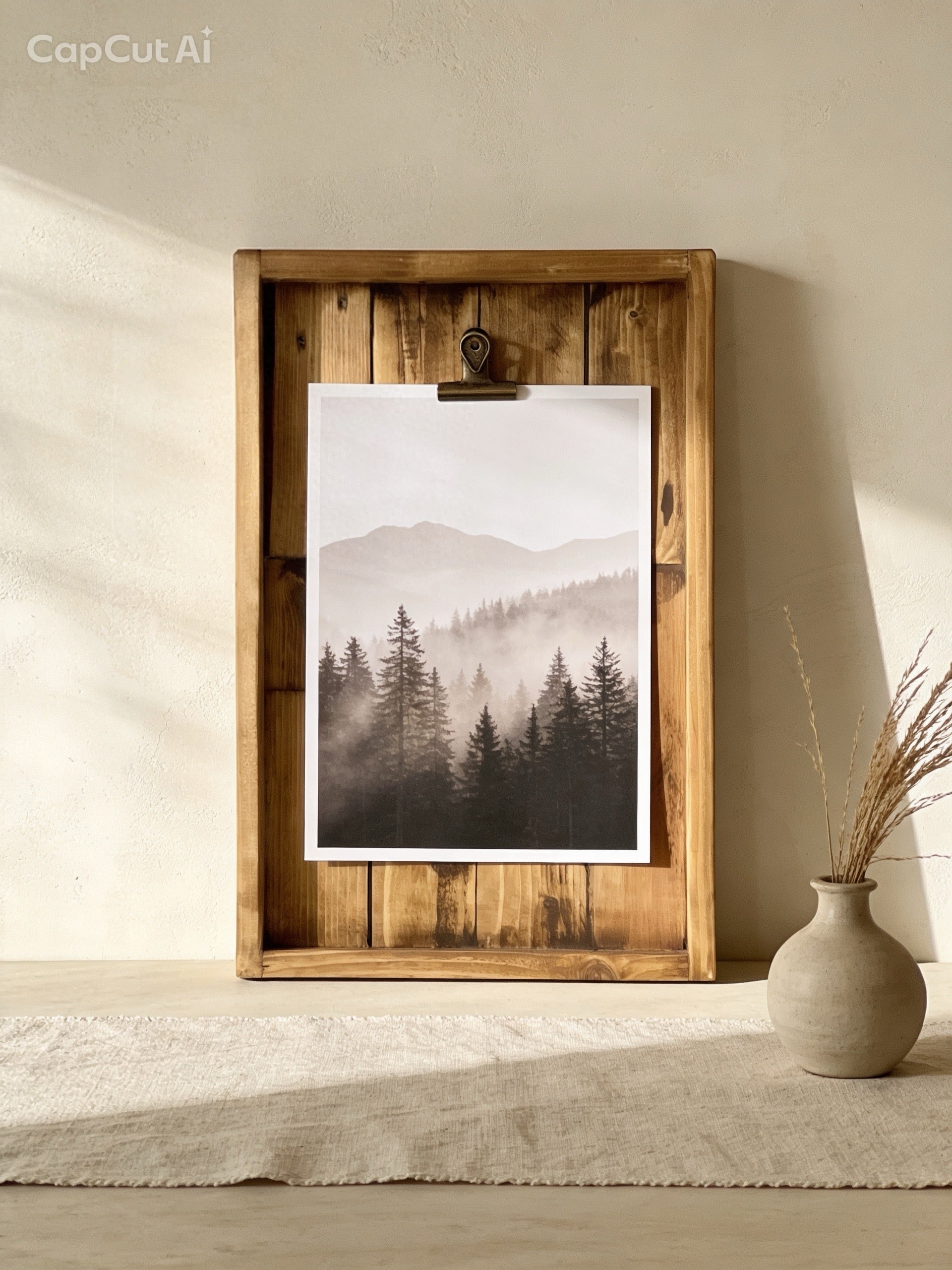 Reclaimed Wood Photo Frame – Rustic Pallet Wood Picture Holder with Clip