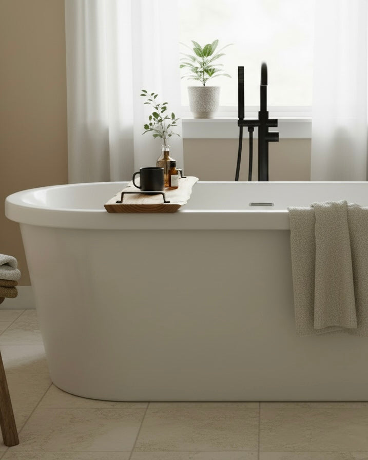 Rustic Solid Wood Bathtub Tray | Wooden Bath Caddy