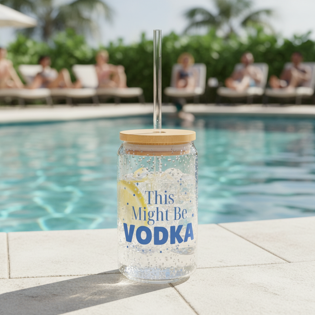 Funny Vodka Glass Tumbler “This Might Be Vodka”