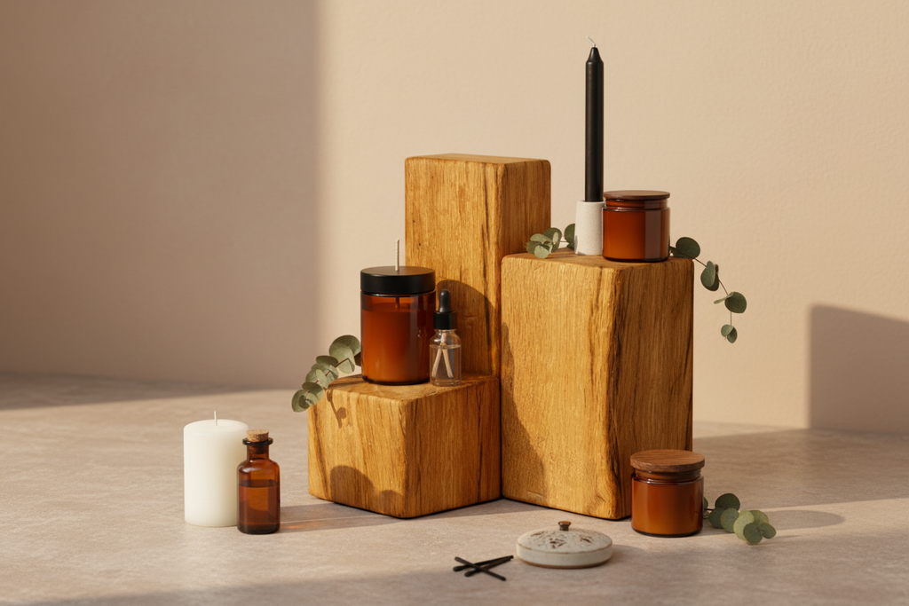 Decorative Oak Wood Blocks – Set of 3 in Natural, Whitewashed or Antique Grey